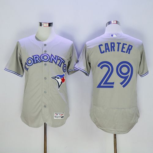 Blue Jays #29 Joe Carter Grey Flexbase Authentic Collection Stitched MLB Jersey - Click Image to Close